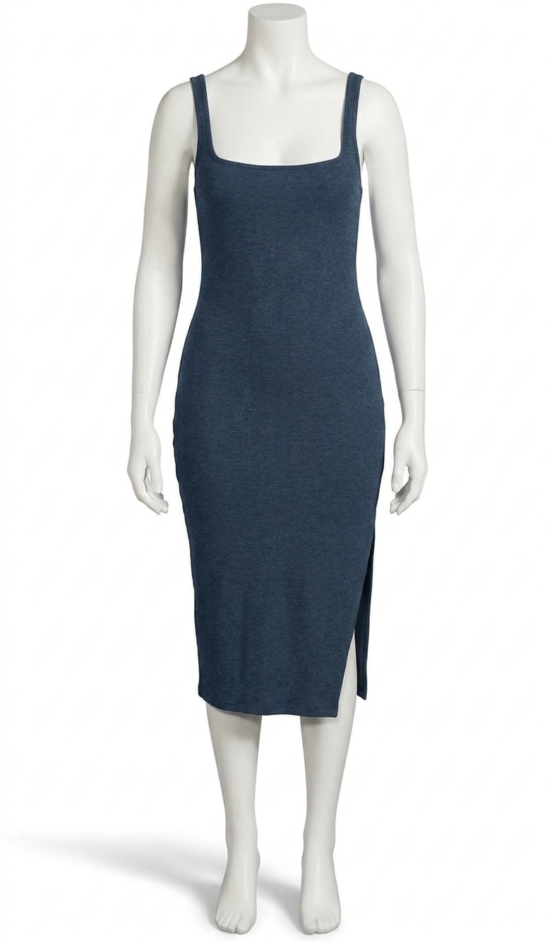 NEW BEYOND YOGA spacedye icon midi dress - plus size in nocturnal navy